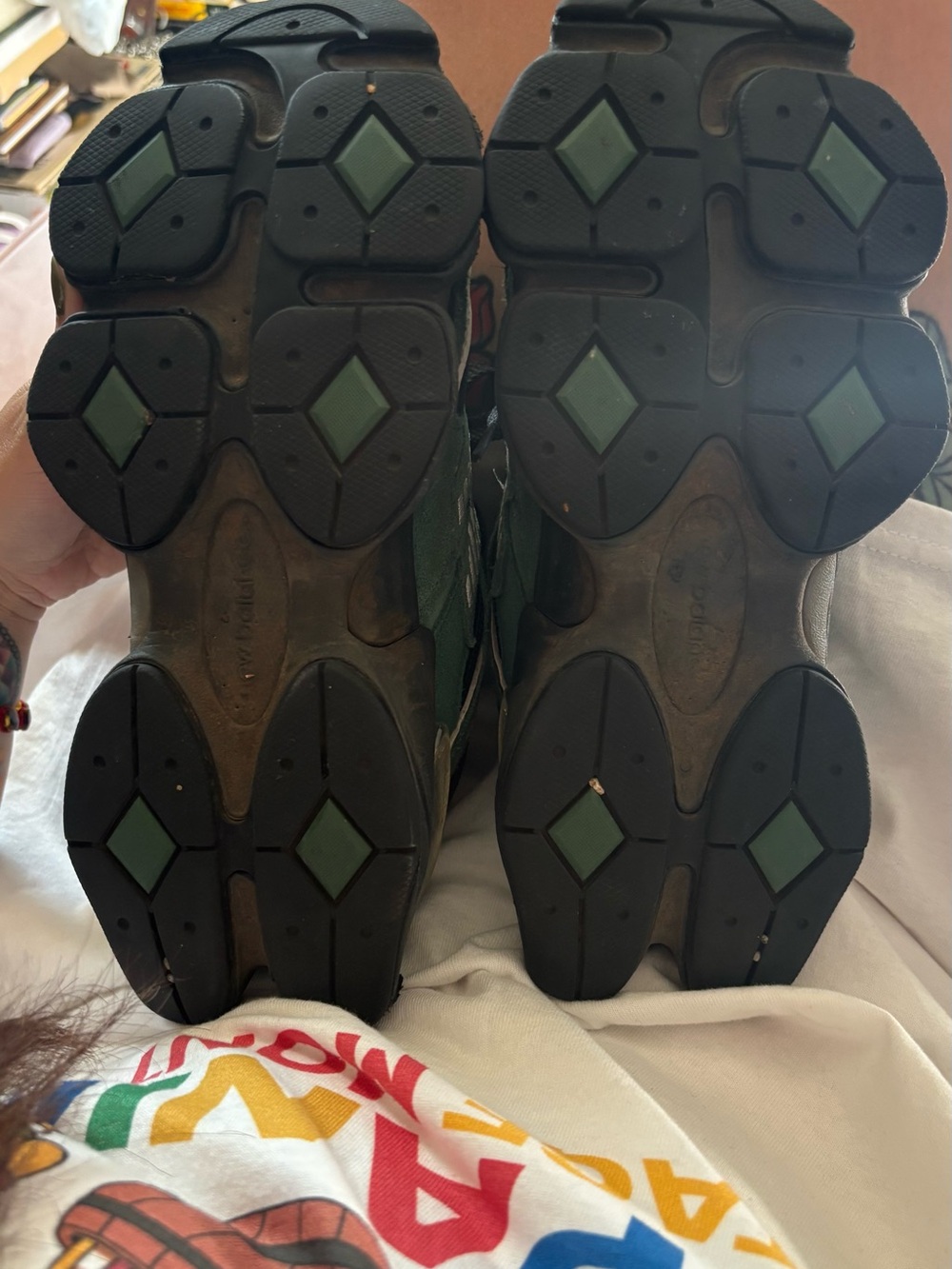New Balance 9060 Green and Black Athletic Sneakers - Picture 6 of 11